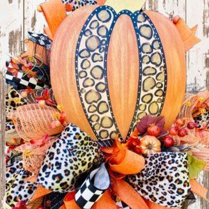Animal-Print Savy Country-Farmhouse  Fall Wreath/Halloween/thanksgiving wreath